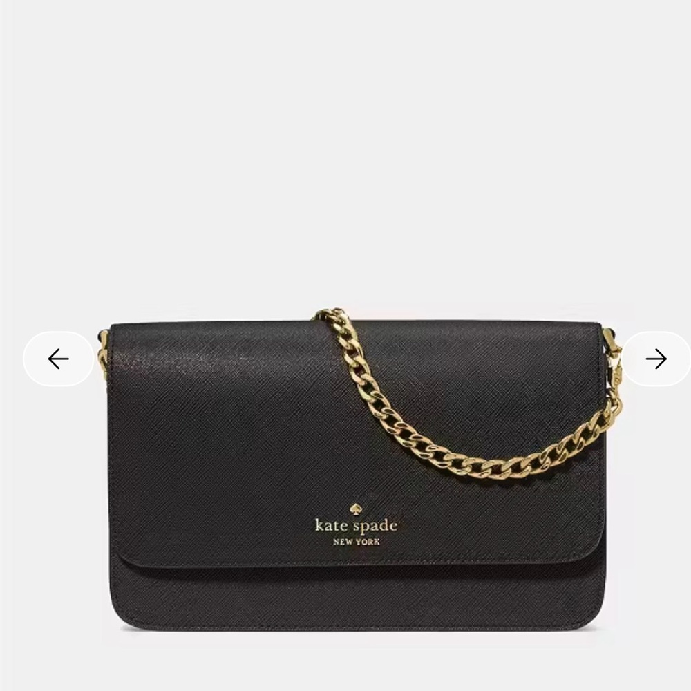 Kate Spade Black Crossbody with Gold Chain